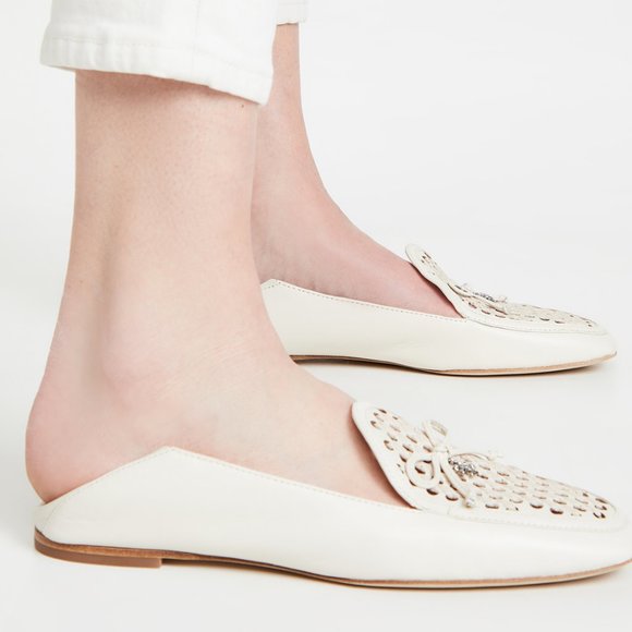 Tory Burch $348 CONVERTIBLE TORY CHARM WOVEN LOAFER Ivory Cream - Picture 6 of 13